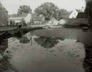 Kobershain. Ortsteilansicht über den Dorfteich