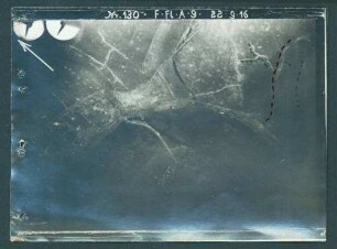 Foto der feindlichen vorderen Linie südöstlich von Cléry(-sur-Somme) (Luftbild)