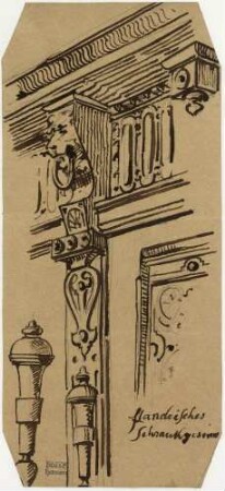 Schrank aus Flandern, Schrankgesims