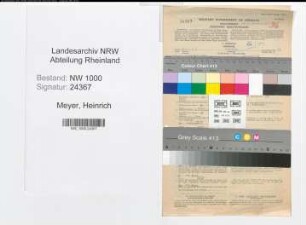 Entnazifizierung Heinrich Meyer, geb. 20.05.1895 (Verm.Techniker)