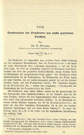 XVIII. Construction der Focalcurve aus sechs gegebenen Punkten.