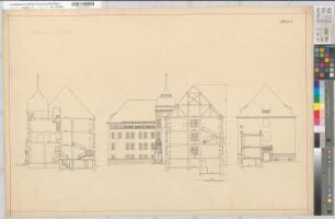 Coesfeld (Coesfeld) Lehrerseminar Blatt 6 Schnitte (1913) 1 : 100 59 x 89 Druck Staatshochbauamt Münster