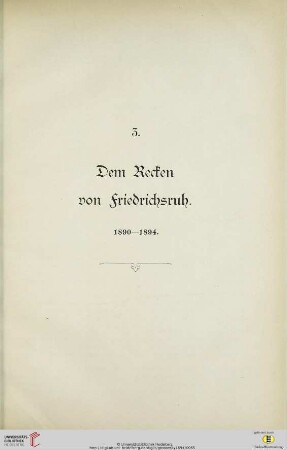 Dem Recken vom Friedrichsruh 1890-1894