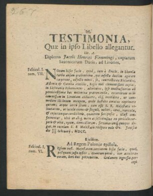 Testimonia, Quae in ipso Libello allegantur.