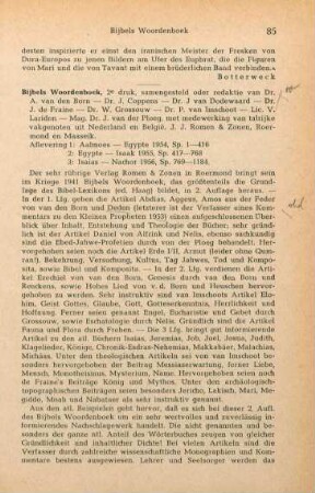 85-86 [Rezension] Bijbels woordenboek