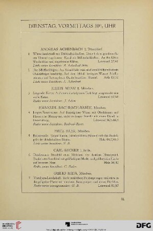 Dienstag, vormittags (Nr. 1-99)