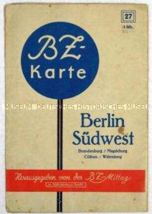 Verkehrskarte des Gebietes zwischen Berlin und Magdeburg