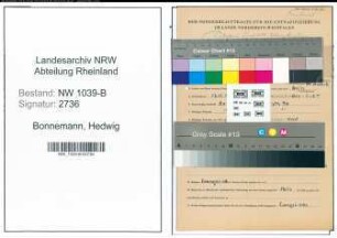 Entnazifizierung Hedwig Bonnemann , geb. 12.11.1914 ()