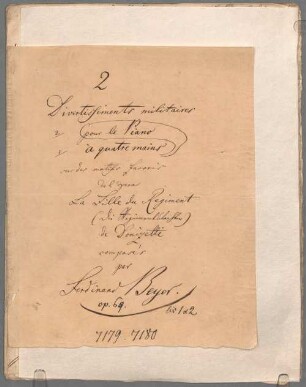 Divertimentos, Klavier 4händig, op. 69/1. - BSB Mus.Schott.Ha 7287-2