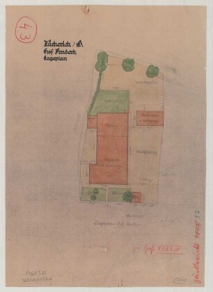 Zäckerick (Kreis Königsberg/Neumark): Hof Fendert. Lageplan