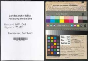 Entnazifizierung Bernhard Hamacher , geb. 24.09.1893 (Baecker)
