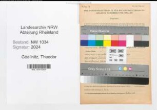 Entnazifizierung Theodor Goellnitz , geb. 30.07.1892 (Oberst)
