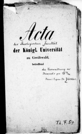 Dekanat Otto Zöckler