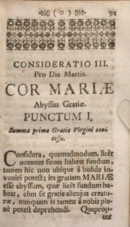 Consideratio III. Pro Die Martis.