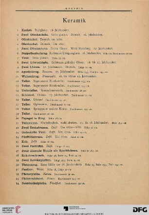 Keramik (Nr. 1-59)