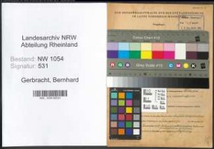 Entnazifizierung Bernhard Gerbracht , geb. 21.01.1883 (Lehrer)