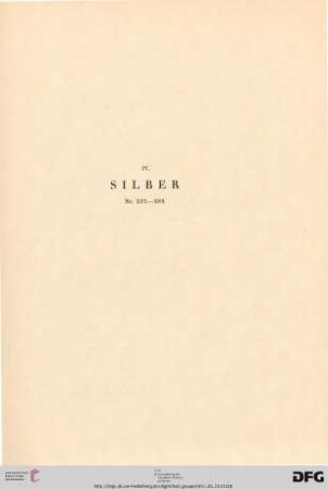 IV. Silber (Nr. 553-585)