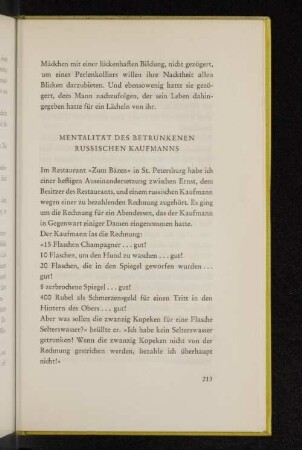 Mentalität des betrunkenen russischen Kaufmanns