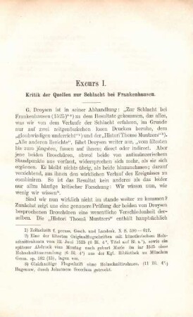 Excurs I. Kritik der Quellen zur Schlacht bei Frankenhausen