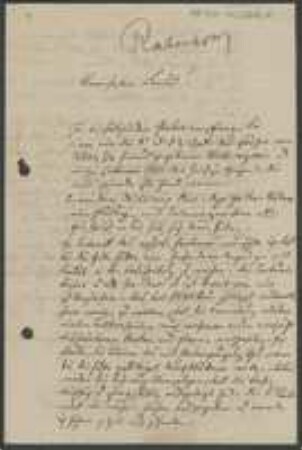 Brief von Ludwig Rabenhorst an Unbekannt