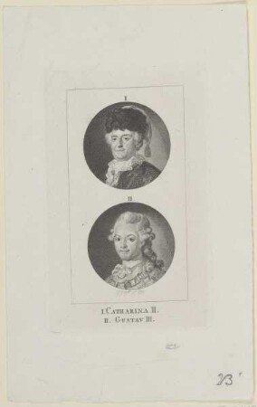 Doppelbildnis der Catharina II und des Gustav III