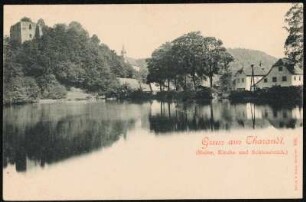 Tharandt. Ruine, Kirche und Schlossteich