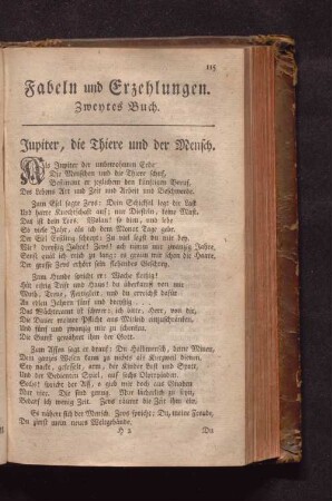 Fabeln und Erzehlungen. Zweytes Buch.