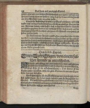 Das XXII. Capitel. Einen Aufrichtigen, von einem falschen Freunde zu unterschieden