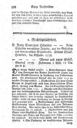 2. Rechtsgelahrheit.