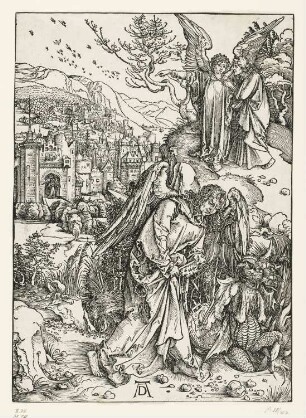 Engel mit dem Schlüssel zum Abgrund, Blatt 14 aus: Albrecht Dürer, "Apocalipsis cum figuris", Nürnberg 1511