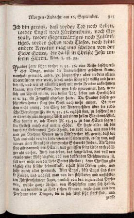Morgen-Andacht am 16. September - Abend-Andacht am 30. September