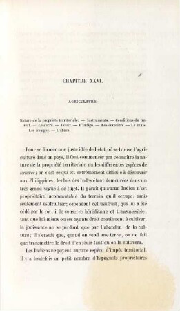 Chapitre XXVI. Agriculture