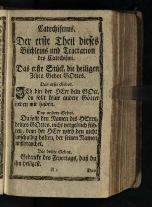 Catechismus: Der erste Theil dieses Buechleins und Tractation des Catechismi