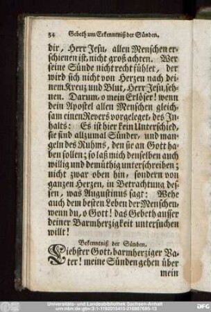 Bekenntniß der Sünden.