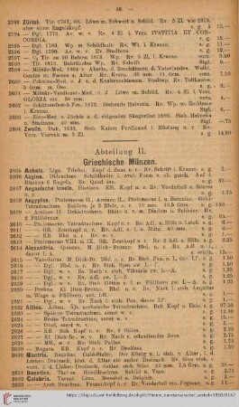 Griechische Münzen (Nr. 2605 - 2696)