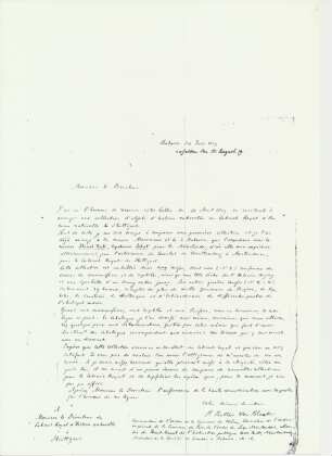 Brief von Pieter Bleeker an den Direktor des Königlichen Naturalienkabinetts