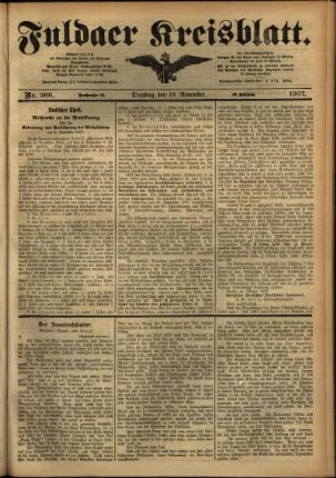 Ausgabe vom Dienstag, den 19. November 1907.