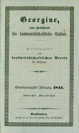 Einundzwanzigster Jahrgang, 1844. Zweites Heft. März und April.