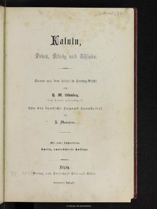 Kalulu, Prinz, König und Sklave : Scenen aus dem Leben in Central-Afrika