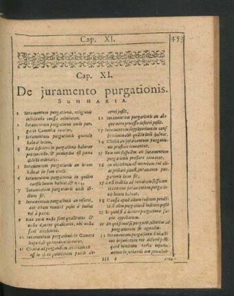 Cap. XI. De iuramento purgationis.