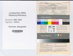 Entnazifizierung Margarete Hommer, geb. 24.04.1907 (Buchhalterin)