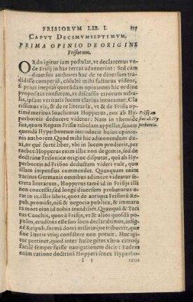 Caput Decimumseptimum. Prima Opinio De Origine Frisiorum.
