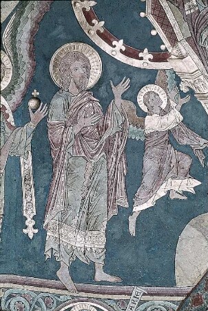 Thronende Muttergottes und die beiden Johannes', umgeben von einem Engelreigen