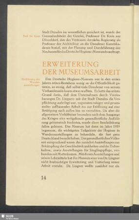 Erweiterung Der Museumsarbeit