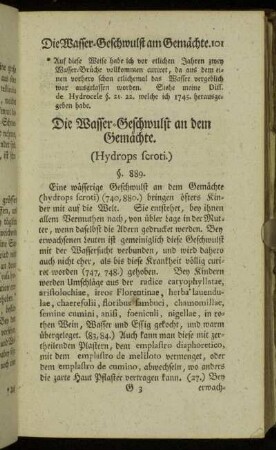 Die Wasser-Geschwulst an dem Gemächte. (Hydrops scroti.)