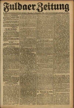 Ausgabe vom Dienstag, den 12. November 1918.