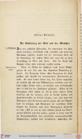 Vierter Abschnitt: Die Entdeckung der Welt und des Menschen