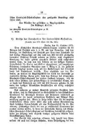 Größe der Turnhallen für Unterrichts-Anstalten : [II. Gymnasien und Realschulen]