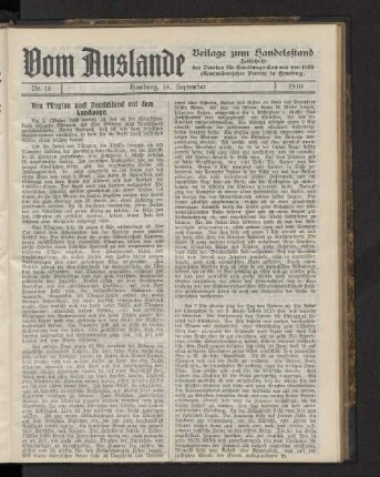 Beilage zum Handelsstand Nr. 18