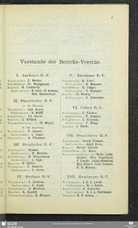 Vorstände der Bezirks-Vereine.